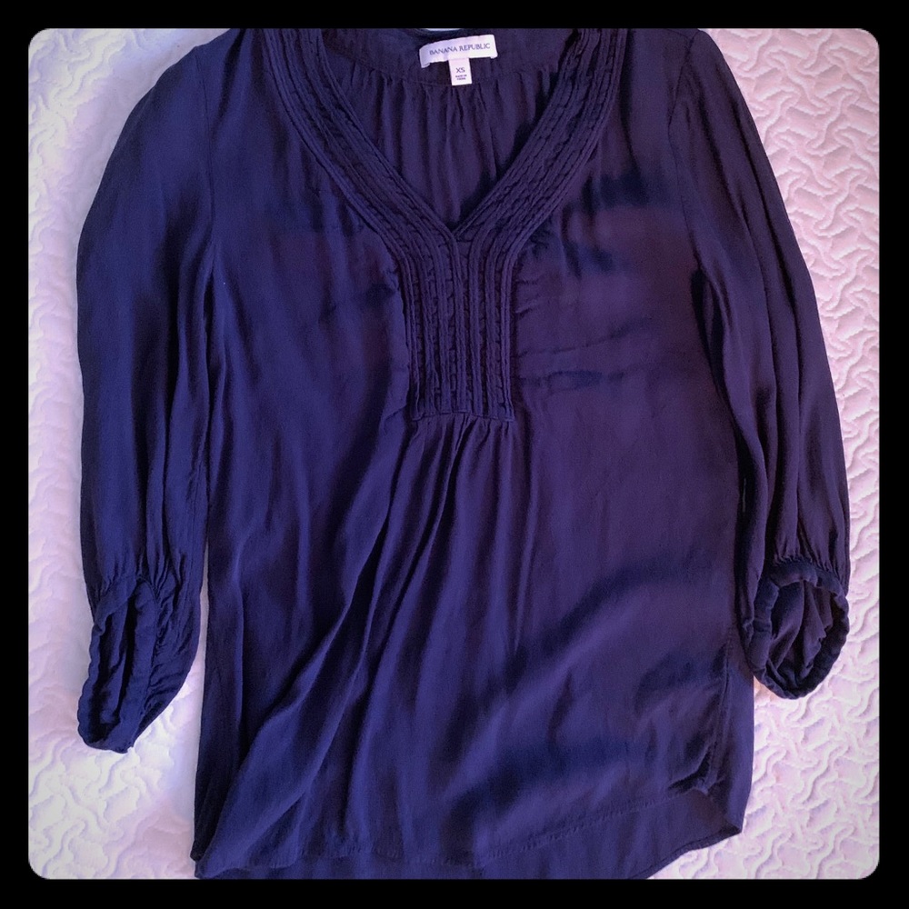 Banana republic blue purple blouse